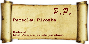 Pacsolay Piroska névjegykártya